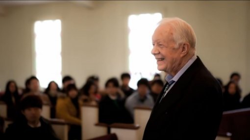 지미 카터 전 미국대통령이 세계 처음으로 자신의 이름을 딴 전북대 지미카터국제학부 설립 소식에 환한 미소를 보이고 있다.