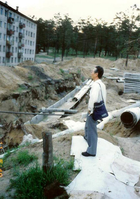 1991년 43년 만에 시베리아 치타 수용소 터를 다시 찾은 오구마 겐지. 동아시아 제공
