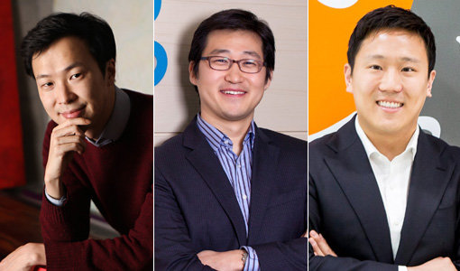 잇달아 대규모 투자 유치에 성공한 국내 소셜커머스 3사가 향후 시장 주도권을 갖기 위한 전략 마련에 나섰다. (맨 왼쪽부터)박은상 위메프 대표와 김범석 쿠팡 대표, 신현성 티켓몬스터 대표.