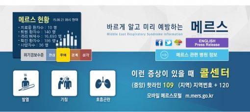 메르스 의심 신고. 사진=메르스 포털 캡처이미지