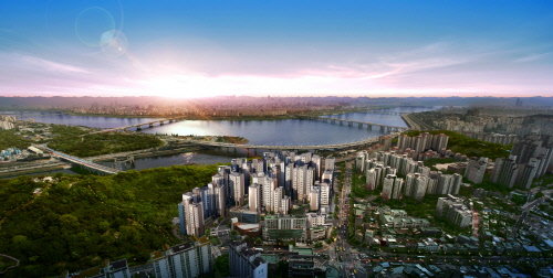 <힐스테이트 금호 항공조감도>