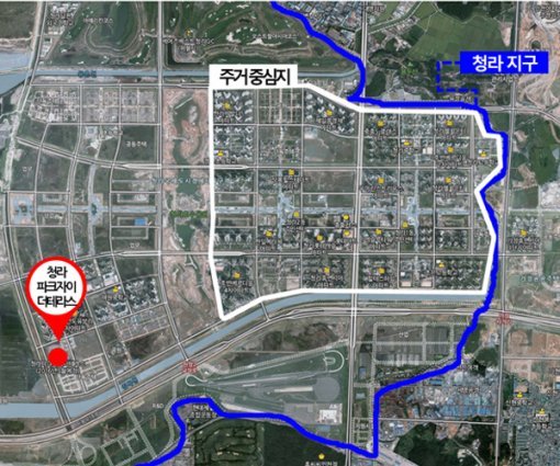 GS건설의 '청라파크자이 더테라스' 위치도