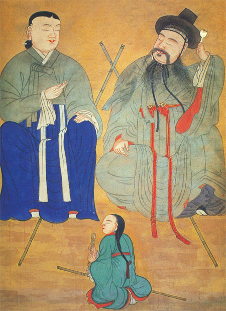 맹인 부부를 묘사한 무신도. 1800년대 서울