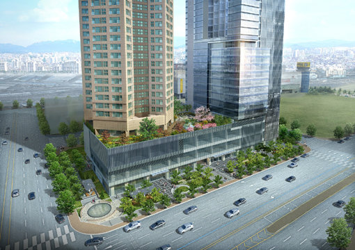 대우건설이 이달 분양하는 상업시설 ‘용산 써밋 스퀘어’ 조감도. 이 상가는 총 118개의 점포가 일반에 분양되며 인근에 다양한 쇼핑문화시설과 대기업 본사 이전 등이 예정돼 높은 수익창출이 예상된다. 사진제공｜대우건설