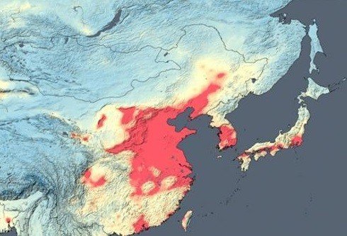 공기오염 위성지도. 사진=미국 항공우주국(NASA)