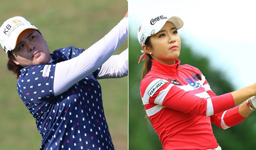 박인비-이보미(오른쪽). 사진제공｜LPGA KEB 하나은행 챔피언십 조직위원회·르꼬끄골프