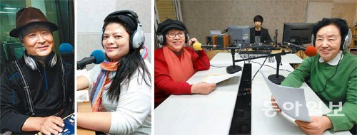 관악FM에는 정년퇴직 뒤 라디오 방송에 뛰어 든 이종대 씨를 비롯해 필리핀 결혼이주여성 에이미 씨, ‘단짝 친구’인 최돈인 최영자 할머니 등(왼쪽부터) 다양한 계층의 주민들이 DJ로 참여하고 있다. 김재명 기자 base@donga.com