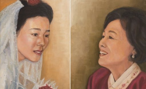 에세이집 ‘그림수업 인생수업’에 실린 김 대표의 아내 이현숙 씨의 초상화, ‘시집가던 날’과 ‘시집보내던 날’.