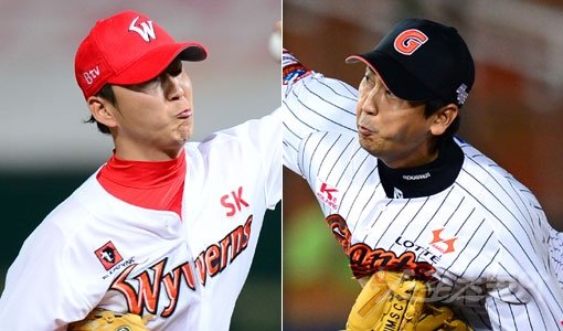 한화 정우람-심수창(오른쪽). 스포츠동아DB