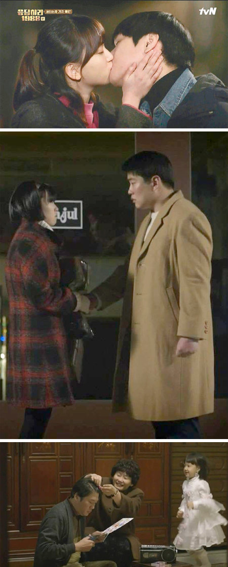‘응답하라 1988’의 재미를 이끄는 보라-선우, 미옥-정봉, 무성-선영 커플(위부터). 앞선 ‘응답하라’ 시리즈에서도 조연들의 로맨스가 있었지만 이번처럼 조연 로맨스가 쏟아진 적도, ‘여주인공 남편 찾기’와 비슷한 비중으로 극을 이끈 적도 없었다. tvN 화면 캡처