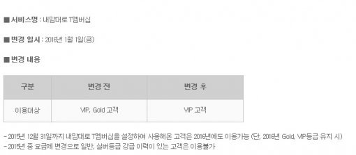 SKT의 ‘내맘대로 T멤버십’ 이용 대상이 달라진다.