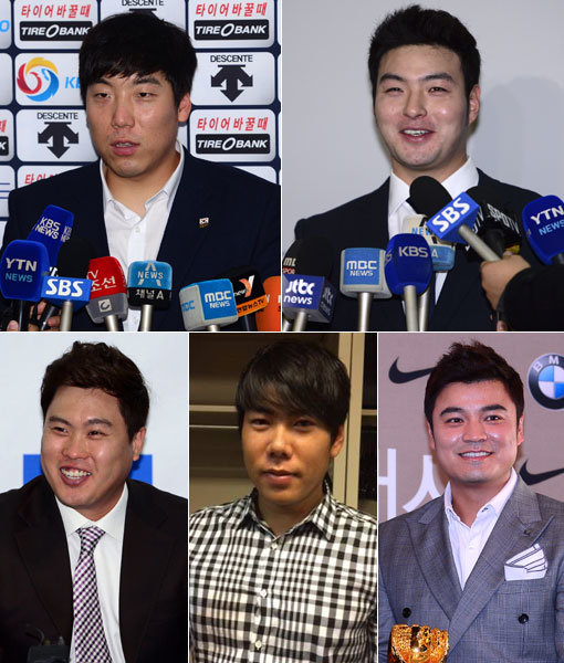 김현수가 계약기간 2년, 연봉 700만달러에 볼티모어와 입단계약을 하면서 메이저리그에서 뛰는 한국선수는 모두 5명이 됐다. 김현수, 박병호(미네소타), 추신수(텍사스), 강정호(피츠버그), 류현진(LA 다저스·왼쪽 상단부터 시계방향으로)의 격돌이 벌써부터 기다려진다. 사진｜스포츠동아DB·피츠버그 파이어리츠 공식 페이스북