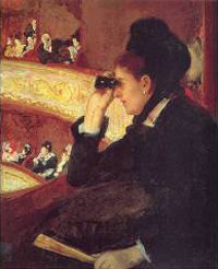 메리 카사트의 ‘검은 옷을 입은 오페라 극장의 여인’(1879년).