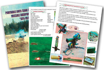 북한이 해외판매 홍보용으로 제작한 AT-4 대전차 미사일 영문 브로슈어.영국 왕립합동군사연구소(RUSI) 보고서
