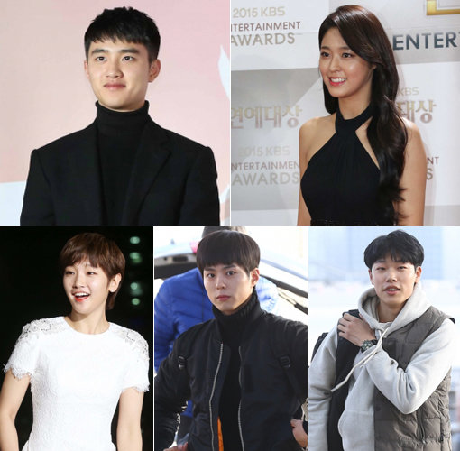 배우 도경수, 설현, 류준열, 박보검, 박소담(왼쪽 상단부터 시계방향으로). 사진제공｜동아닷컴DB