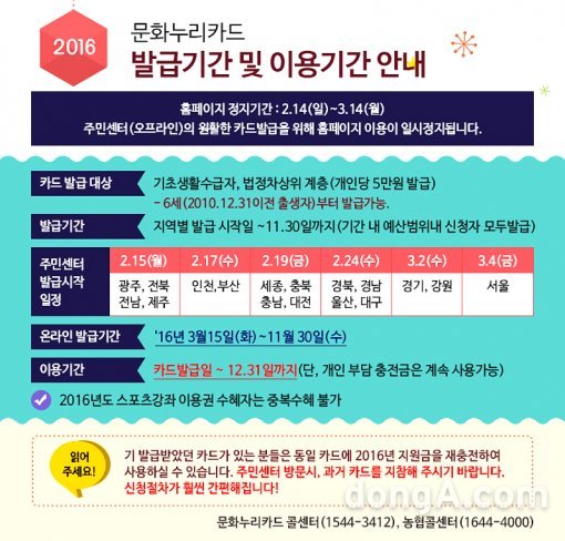 문화누리카드 발급. 사진=문화체육관광부