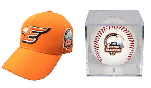 한화 스프링캠프 모자-기념구(오른쪽). 사진제공｜한화 이글스