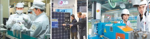 삼성SDI의 전기자동차용배터리, LG전자의 고효율 태양광 모듈, GS칼텍스의 바이오부탄올(왼쪽 부터 차례대로) 등은 모두 각 그룹의 미래 먹을 거리로 주목받고 있는 신 에너지 사업이다.