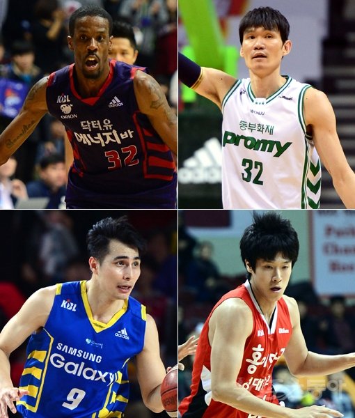 오리온 헤인즈-동부 김주성-KGC 전성현-삼성 주희정(왼쪽 상단부터 시계방향으로). 스포츠동아DB