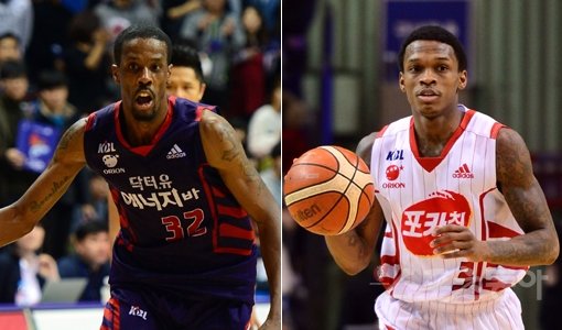 애런 헤인즈(왼쪽)와 조 잭슨의 공존 해법을 찾은 오리온은 6강 PO를 앞두고 이 전술의 완성도를 높이는데 주력하고 있다. 스포츠동아DB