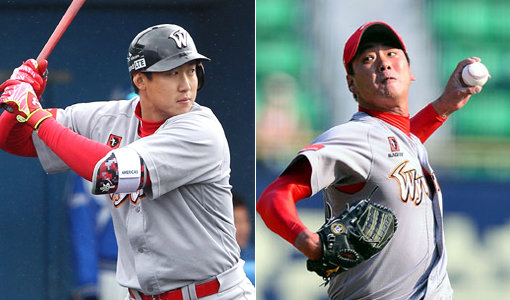 SK 김동엽-김광현(오른쪽). 사진｜SK 와이번스·스포츠동아DB