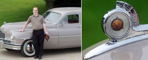 캐롤 차의 실제 주인(좌)과 후드의 이집션 장식(우). 사진=Patrick Reddy