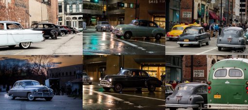 영화 캐롤의 촬영 현장에서 담은 클래식카들. 사진=Brian Douglas