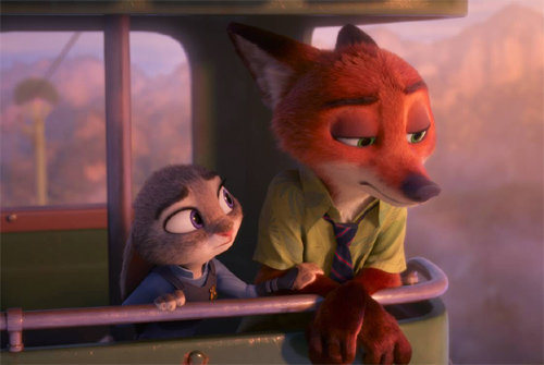 ‘주토피아’에는 연쇄 실종사건을 수사하는 토끼 경찰관 주디(왼쪽)와 늑대 사기꾼 닉이 등장한다. 호호호비치 제공