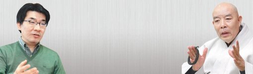 동국대 이강우 교수(왼쪽 위)와 동국대 한태식 총장.