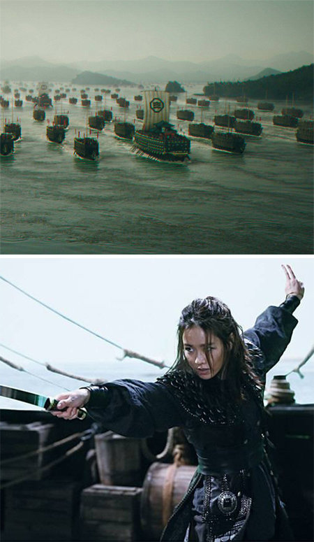 바다를 배경으로 삼은 영화 ‘명량’(왼쪽)과 ‘해적’. 동아일보DB