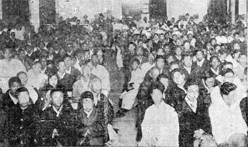 세입자를 보호하기 위한 경성 차가인동맹 발기회 장면. 동아일보 1929년 11월 24일자.