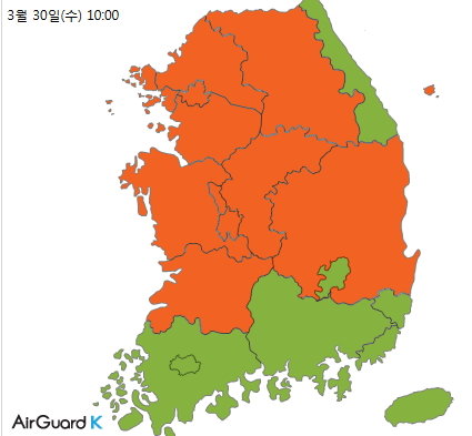 미세먼지 나쁨 (사진=케이웨더)