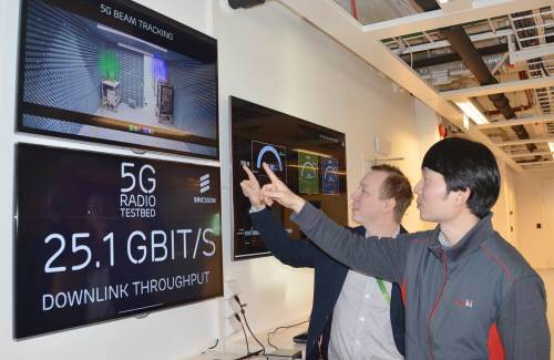 KT가 2018년 평창 겨울올림픽에서 5세대(G) 통신을 선보일 예정인 가운데 최근 KT와 에릭손은 공동으로 25Gbps의 속도로 무선전송을 시연했다. KT제공