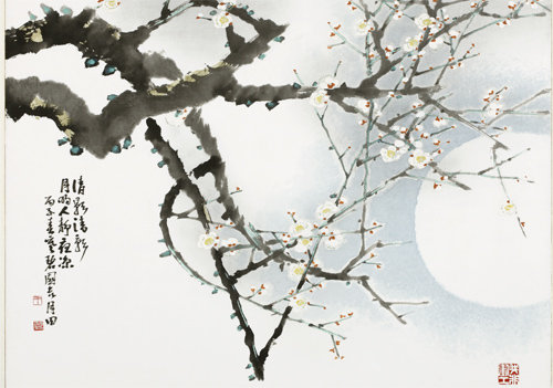 한국화가 장우성(1912∼2005)의 ‘야매(夜梅·1996년)’. 2013년 같은 장소에서 열린 매화 그림전에도 유사한 작품이 전시됐다.