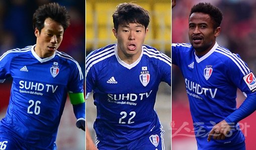 수원삼성 염기훈-권창훈-산토스(맨 왼쪽부터). 스포츠동아DB