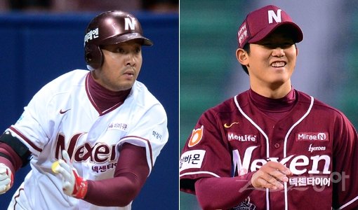 넥센 채태인-김대우(오른쪽). 스포츠동아DB