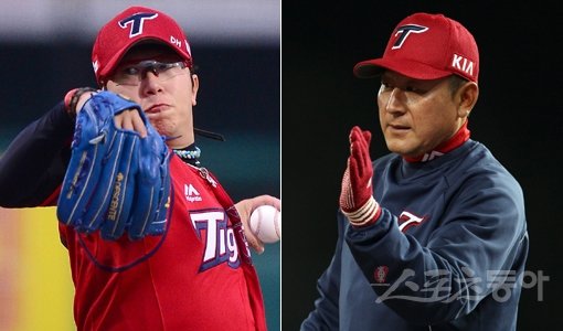 올시즌 7차례 등판에도 아직 승리를 챙기지 못한 양현종(왼쪽) KIA 김기태 감독은 그에게 미안한 마음을 전했다. 스포츠동아DB