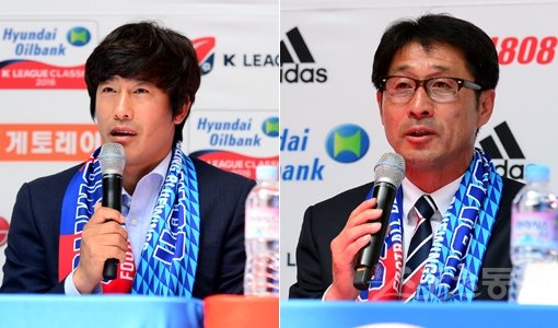 수원삼성 서정원 감독-수원FC 조덕제 감독(오른쪽). 스포츠동아DB