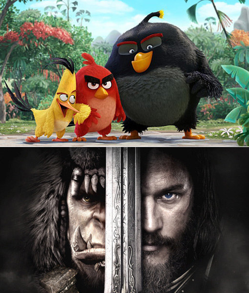 전 세계적으로 인기가 높은 두 편의 게임이 영화로 제작돼 개봉을 앞두고 있다. 3D 애니메이션으로 재탄생한 ‘앵그리버드 더 무비(위쪽)’와 인간과 오크가 종족의 운명을 걸고 전쟁을 벌이는 ‘워크래프트：전쟁의 서막’. 사진제공｜유니버설픽쳐스인터내셔널코리아
