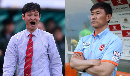 FC서울 최용수 감독-제주 유나이티드 조성환 감독(오른쪽). 사진｜스포츠동아DB·한국프로축구연맹