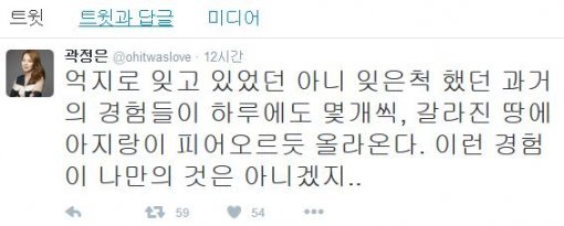 곽정은 트위터 캡쳐