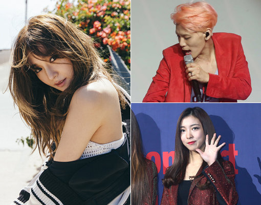 ‘아이돌 왕국’으로 통하는 SM엔터테인먼트 소속 그룹 멤버들이 잇단 솔로 활동에 나서고 있다. 소녀시대의 티파니와 샤이니의 종현, 에프엑스의 루나가 그 주인공이다.(왼쪽부터 시계방향으로) 사진｜SM엔터테인먼트·동아닷컴DB