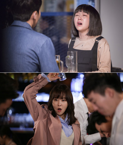 망가져야 ‘뜬다’. 로맨틱 코미디 장르의 드라마 ‘미녀 공심이’의 민아(위쪽)와 ‘또 오해영’의 서현진이 현실적인 모습으로 시청자로부터 공감을 얻고 있다. 사진제공｜SBS·tvN