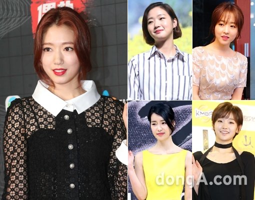 연기자 박신혜-김고은-박보영-박소담-임지연(맨 왼쪽부터 시계방향으로). 동아닷컴DB