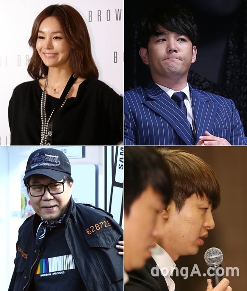 연기자 김세아-슈퍼주니어의 강인-개그맨 유상무-가수 조영남(왼쪽 상단부터 시계방향으로). 동아닷컴DB