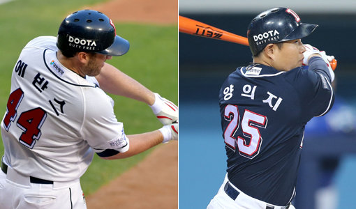 두산 에반스-양의지(오른쪽). 사진｜스포츠동아DB·스포츠코리아