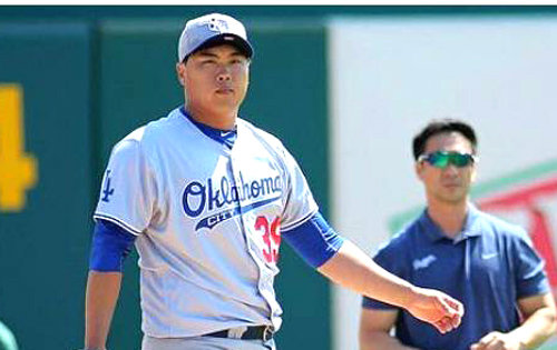 26일 LA 다저스 산하 트리플A 팀 오클라호마시티 다저스의 경기에 등판한 류현진. 류현진 인스타그램 캡처