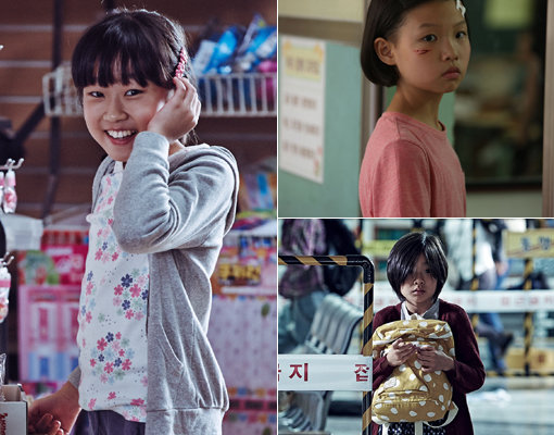 영화 ‘곡성’ 김환희-‘우리들’ 최수인-‘부산행’ 김수안 (왼쪽부터 시계방향으로). 사진제공｜폭스인터내셔널프로덕션·아토·레드피터