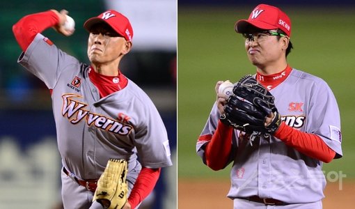 SK 박정배-전유수(오른쪽) 스포츠동아DB