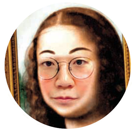 ‘스노우’를 통해 본보 신무경 기자와 모나리자 얼굴을 합성한 사진. 스노우 앱 캡처